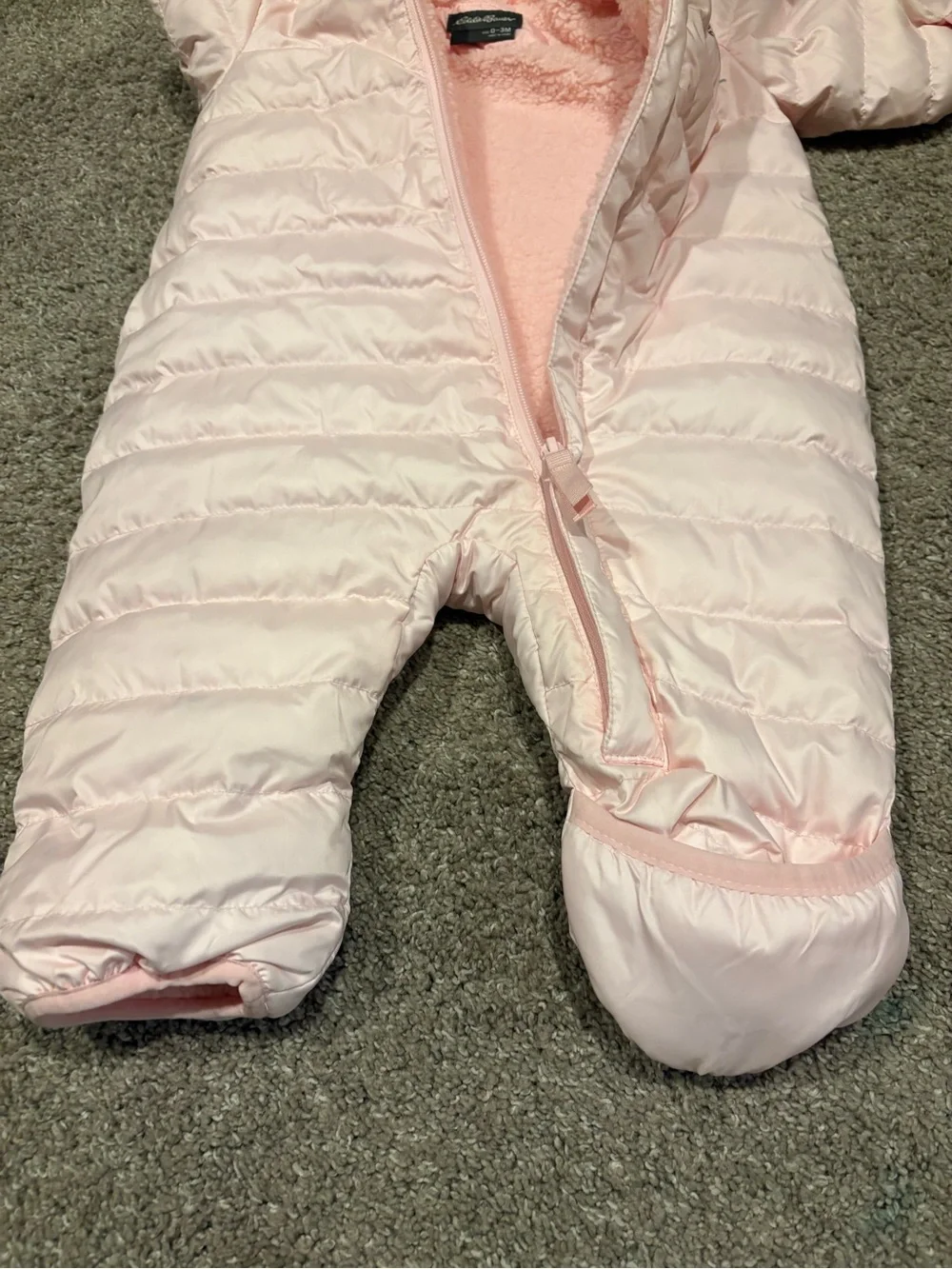 0-3m Pink Hooded Snowsuit One-Piece